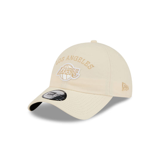 Los Angeles Lakers Team Logo Cream Casual Classic Adjustable Hat - New Era Cap