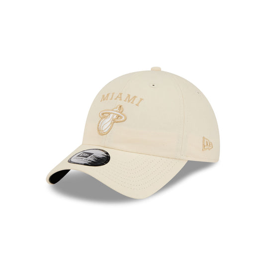 Miami Heat Team Logo Cream Casual Classic Adjustable Hat - New Era Cap