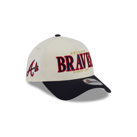 Atlanta Braves Opening Day Chrome White 9FORTY A-Frame Snapback Hat - New Era Cap