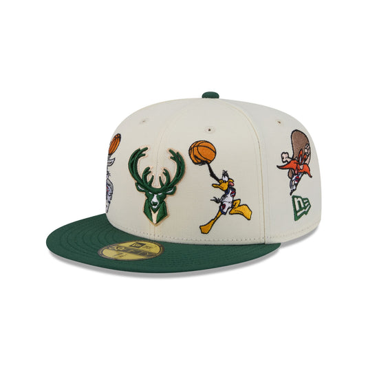 Space Jam x Milwaukee Bucks Tune Squad Chrome White 59FIFTY Fitted Hat - New Era Cap
