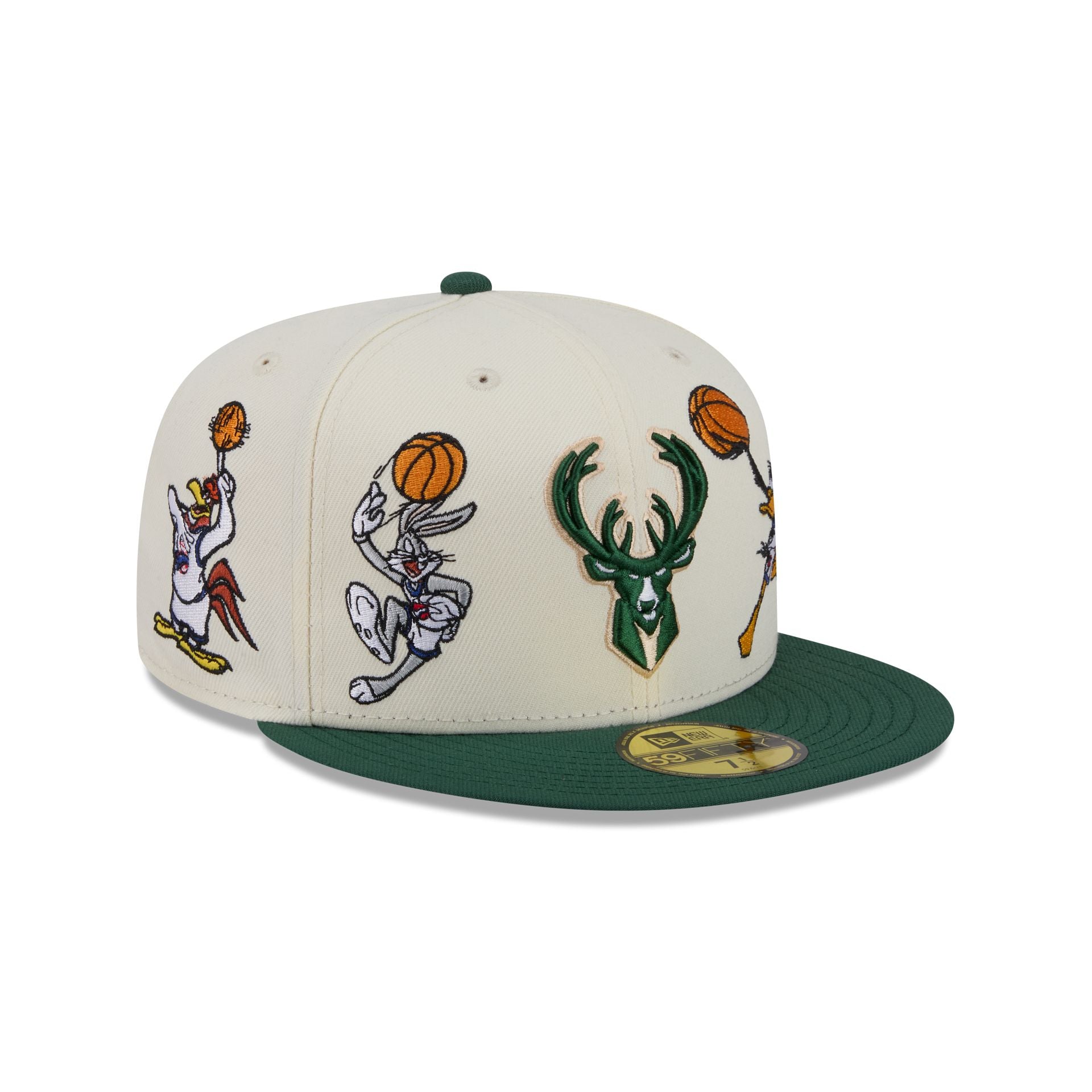 Space Jam x Milwaukee Bucks Tune Squad Chrome White 59FIFTY Fitted Hat