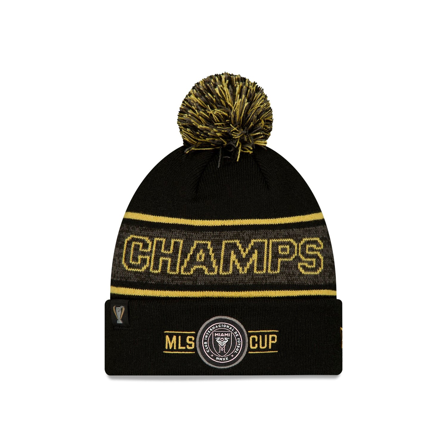 Inter Miami 2025 Cup Champions Pom Knit Hat