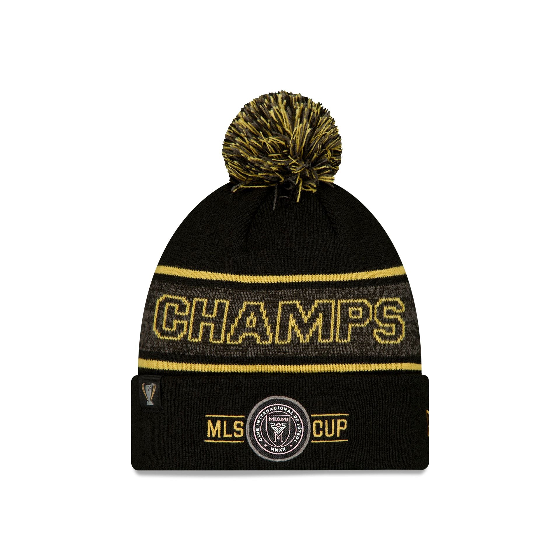 Inter Miami 2025 Cup Champions Pom Knit Hat