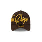 San Diego Padres Calligraphic 9FORTY A-Frame Snapback Hat