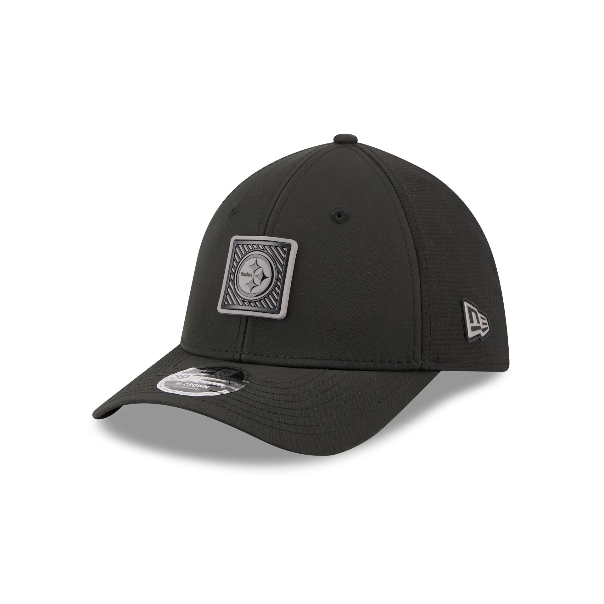 Pittsburgh Steelers 2026 Training Black 39THIRTY M-Crown Stretch-Fit Hat