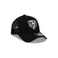 Chicago Bears Side Script Black 9FORTY A-Frame Trucker Hat