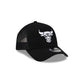 Chicago Bulls Side Script Black 9FORTY A-Frame Trucker Hat