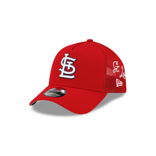 St. Louis Cardinals Side Script 9FORTY A-Frame Trucker Hat - New Era Cap