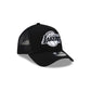 Los Angeles Lakers Side Script Black 9FORTY A-Frame Trucker Hat