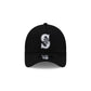 Seattle Mariners Side Script Black 9FORTY A-Frame Trucker Hat