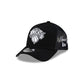 New York Knicks Side Script Black 9FORTY A-Frame Trucker Hat