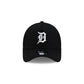 Detroit Tigers Side Script Black 9FORTY A-Frame Trucker Hat