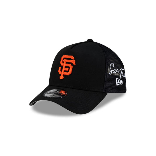 San Francisco Giants Side Script 9FORTY A-Frame Trucker Hat - New Era Cap
