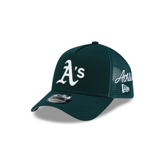 Athletics Side Script 9FORTY A-Frame Trucker Hat - New Era Cap