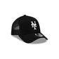 New York Mets Side Script Black 9FORTY A-Frame Trucker Hat