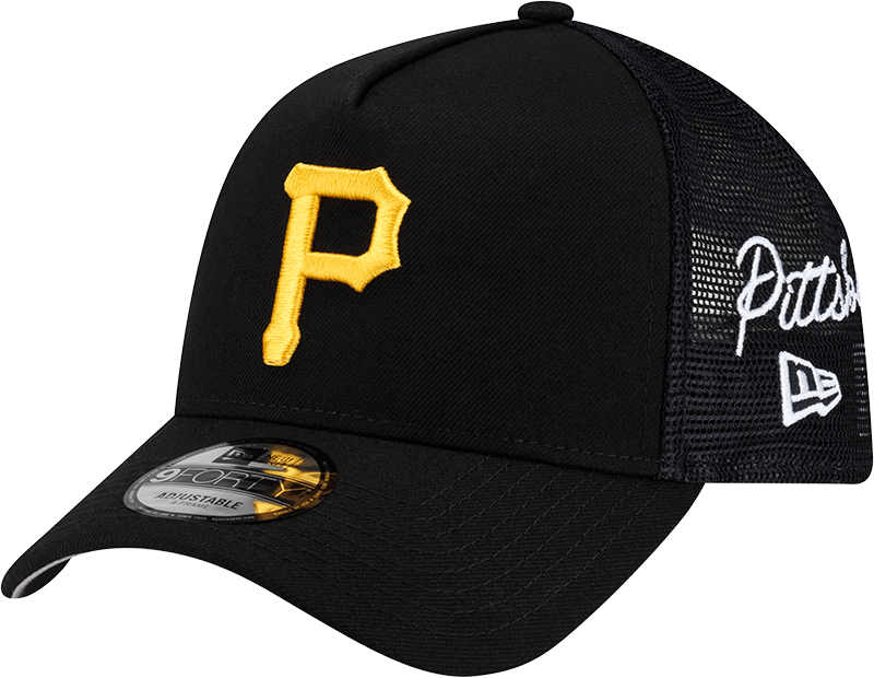 Pittsburgh Pirates Side Script 9FORTY A-Frame Trucker Hat