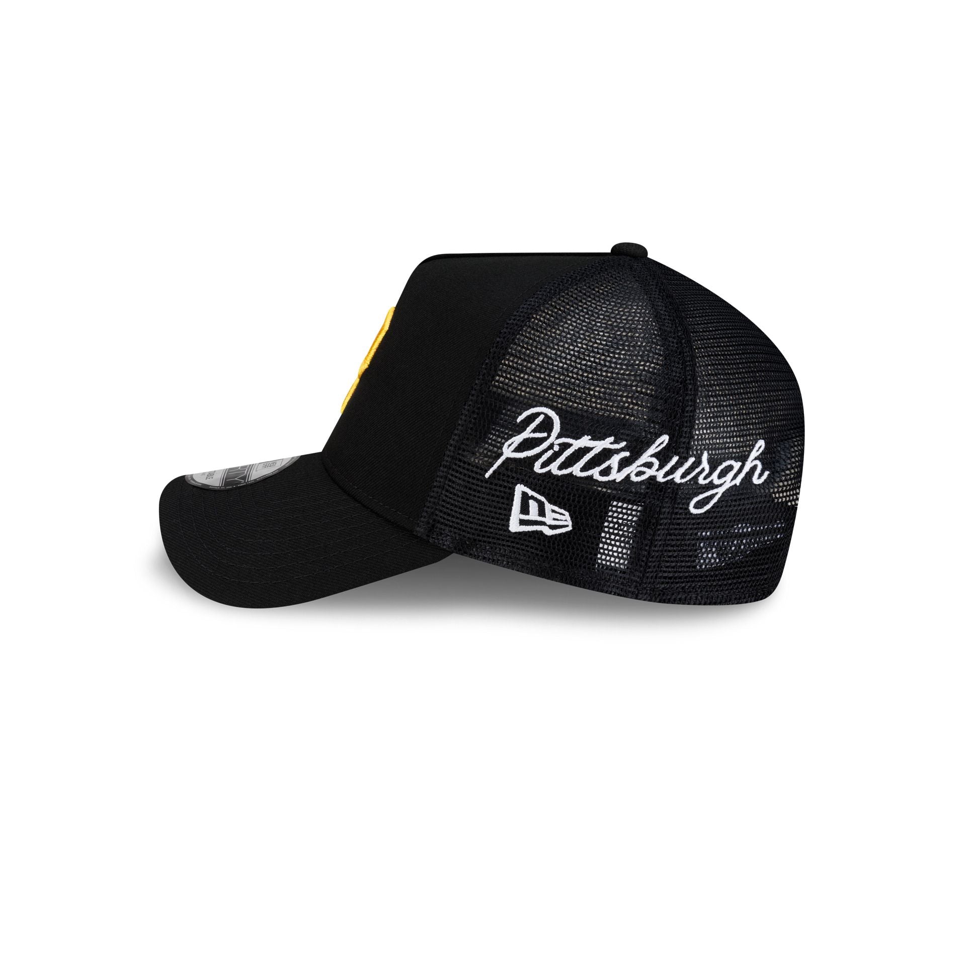 Pittsburgh Pirates Side Script 9FORTY A-Frame Trucker Hat