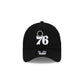 Philadelphia 76ers Side Script Black 9FORTY A-Frame Trucker Hat