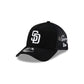 San Diego Padres Side Script Black 9FORTY A-Frame Trucker Hat