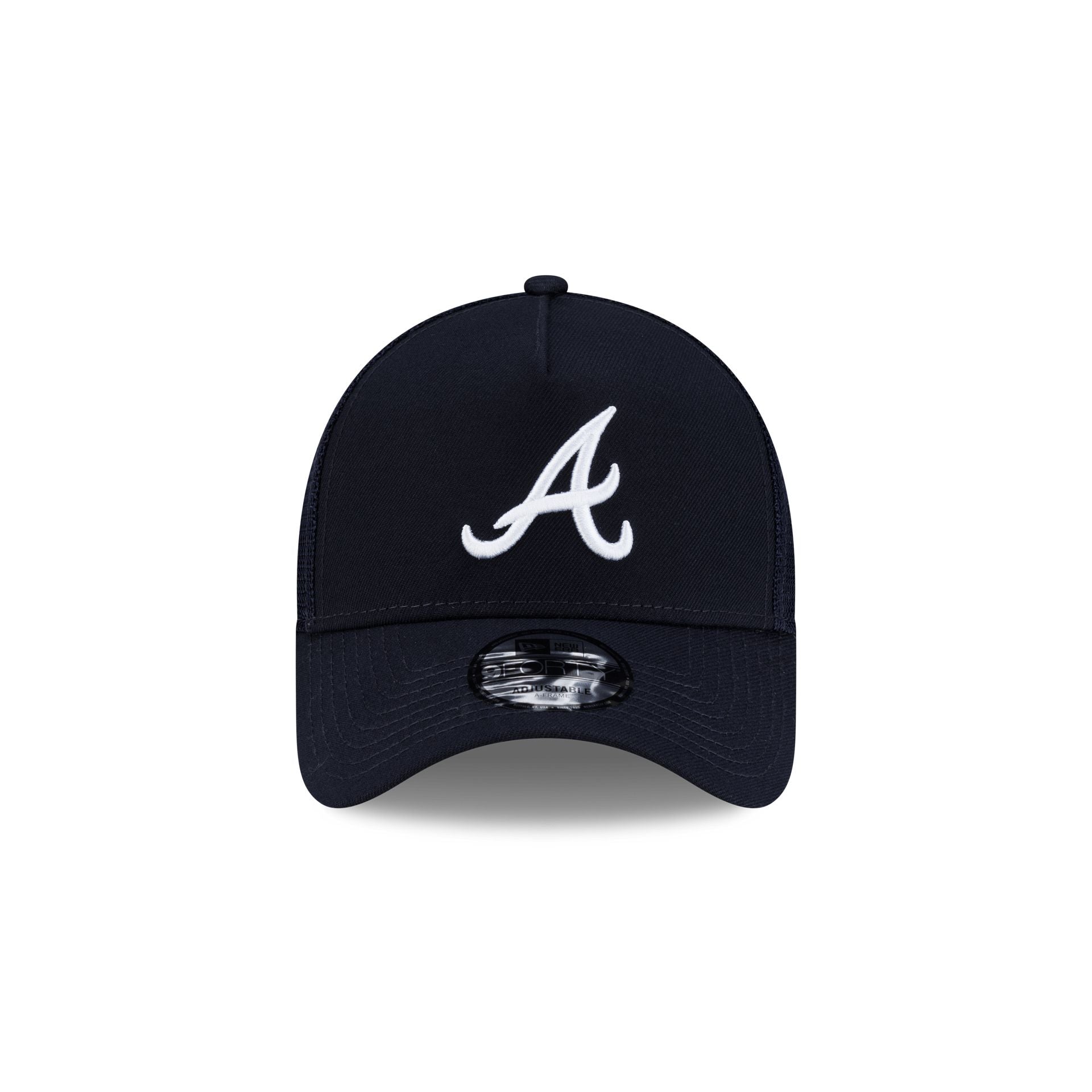 Atlanta Braves Side Script 9FORTY A-Frame Trucker Hat