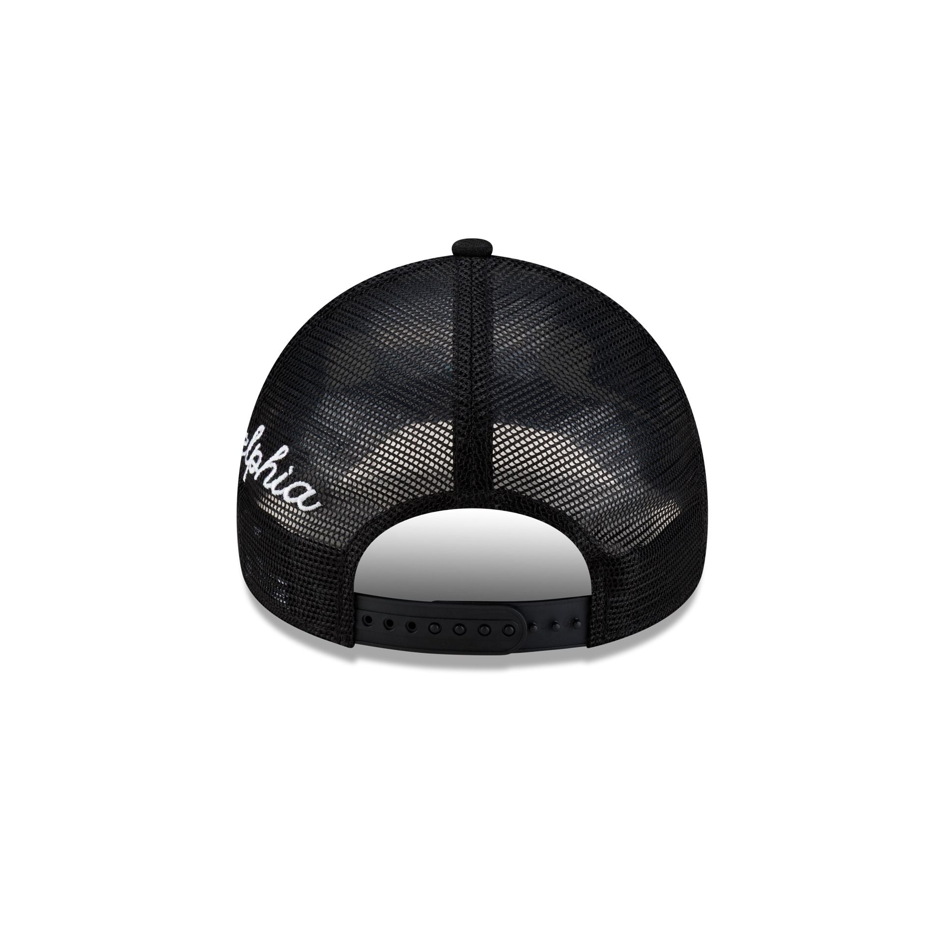 Philadelphia Eagles Side Script Black 9FORTY A-Frame Trucker Hat