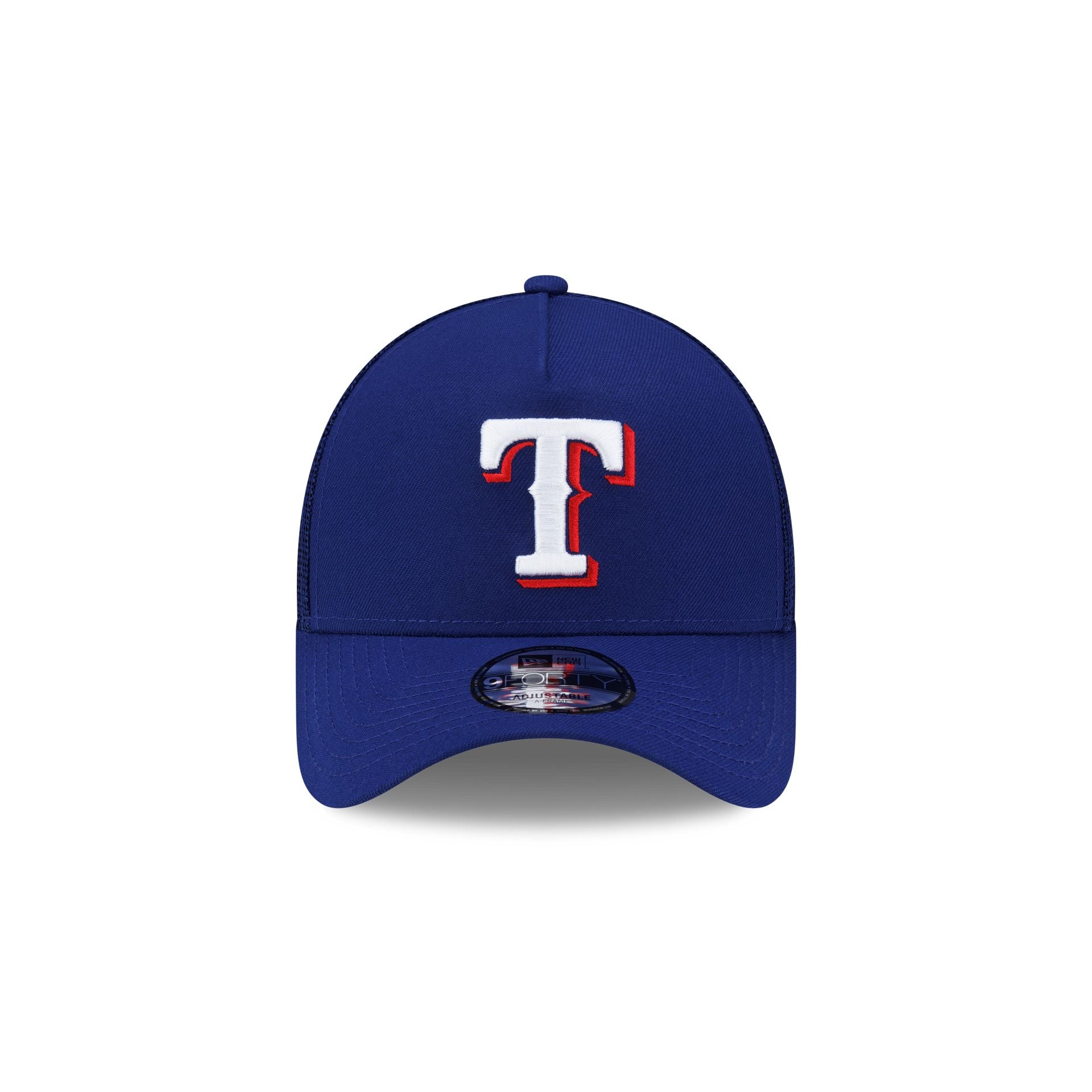 Texas Rangers Side Script 9FORTY A-Frame Trucker Hat