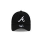 Atlanta Braves Side Script Black 9FORTY A-Frame Trucker Hat