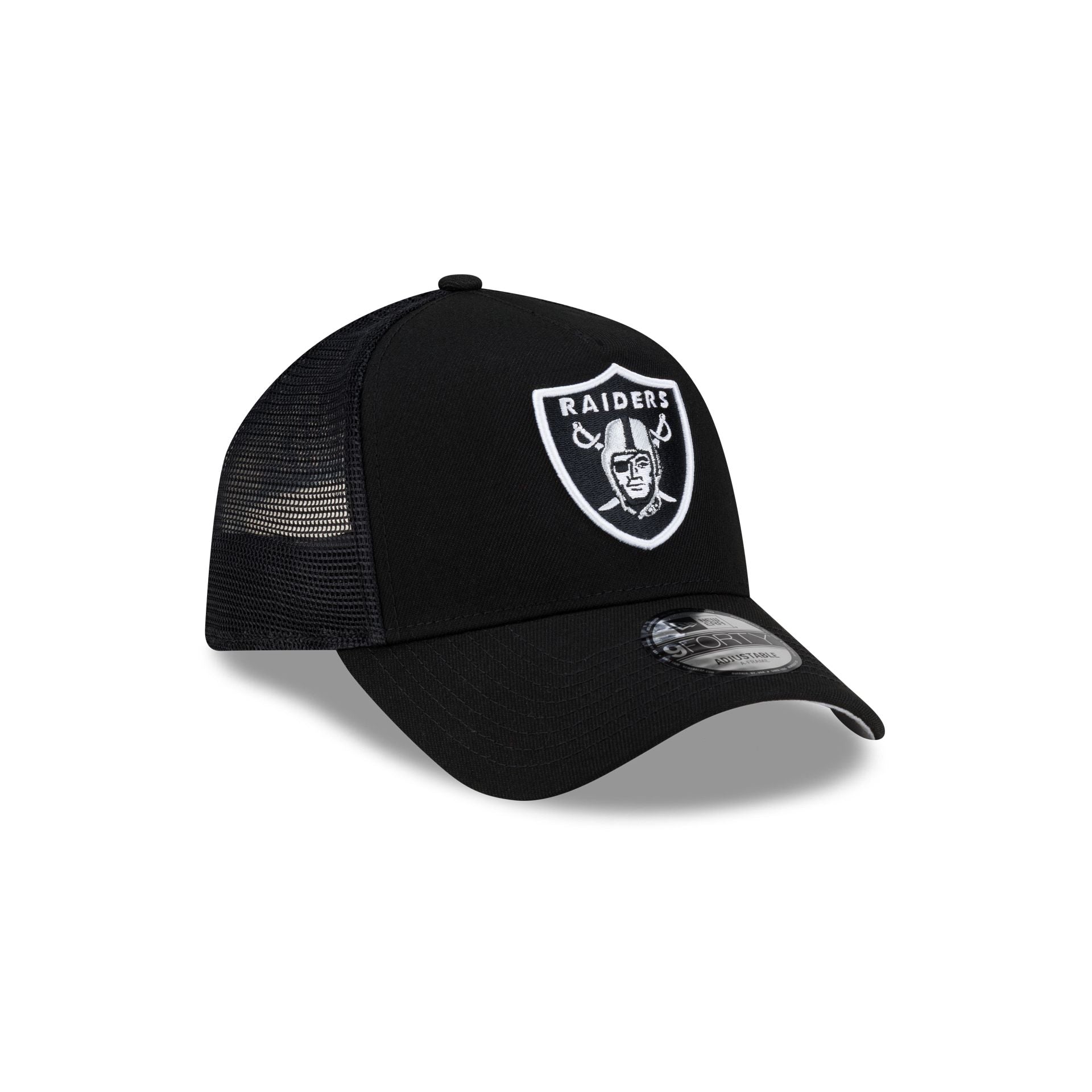 Las Vegas Raiders Side Script 9FORTY A-Frame Trucker Hat