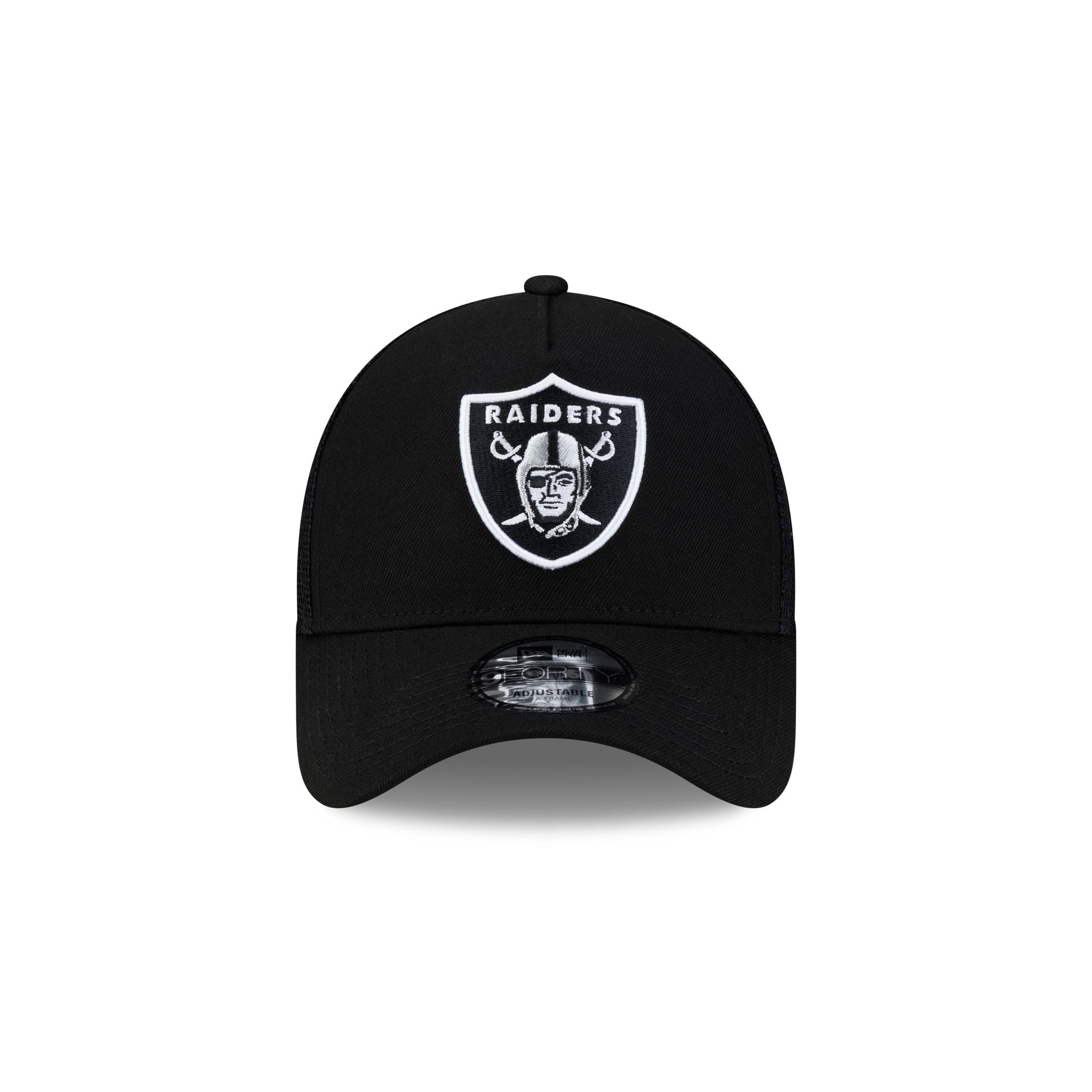 Las Vegas Raiders Side Script 9FORTY A-Frame Trucker Hat