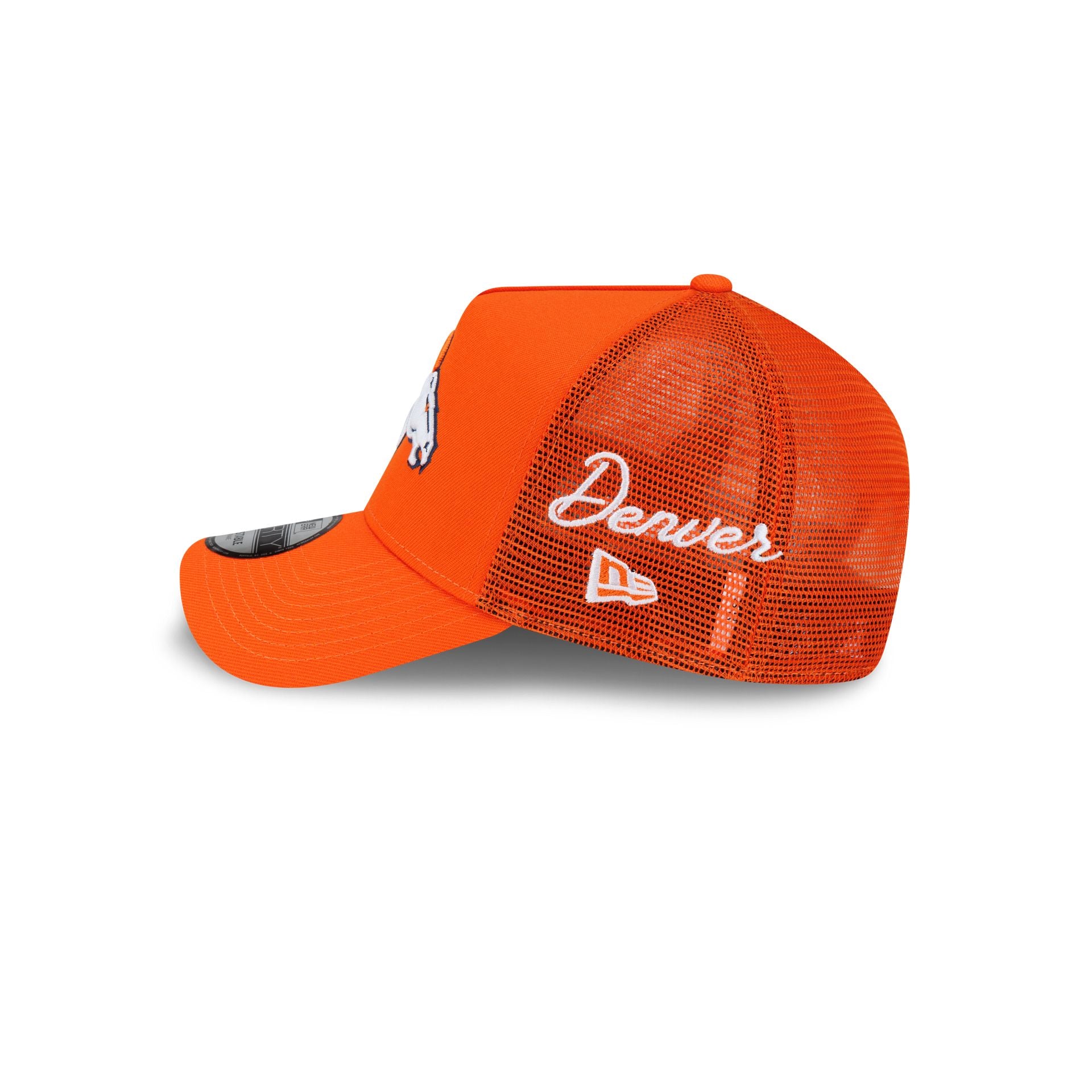 Denver Broncos Side Script 9FORTY A-Frame Trucker Hat – New Era Cap