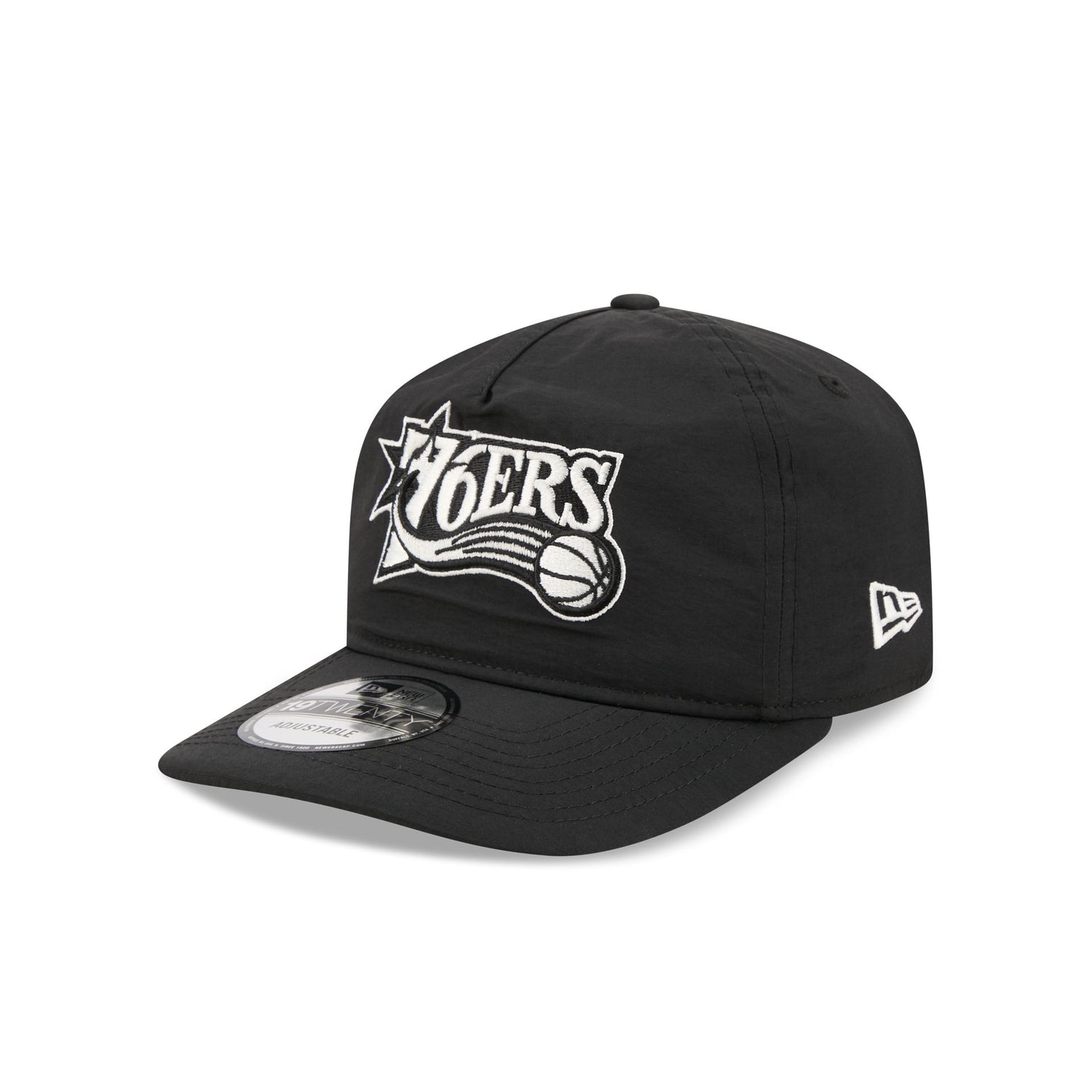 Philadelphia 76ers Black Nylon 19TWENTY Adjustable Hat