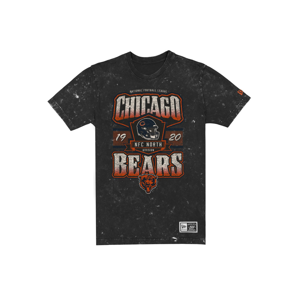Chicago Bears Throwback Washed Graphic Black T-Shirt