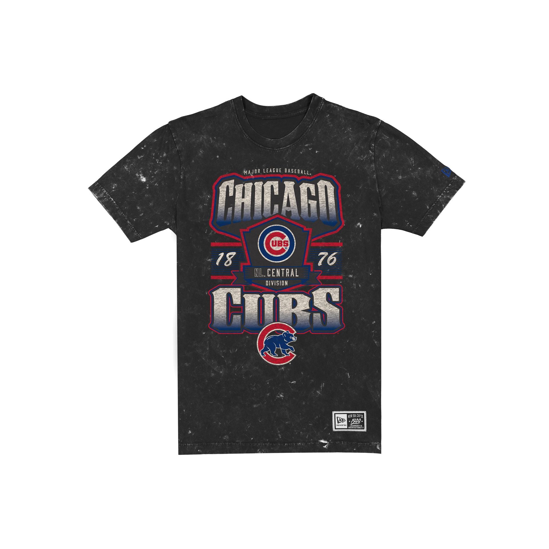 Chicago Cubs Throwback Washed Graphic Black T-Shirt