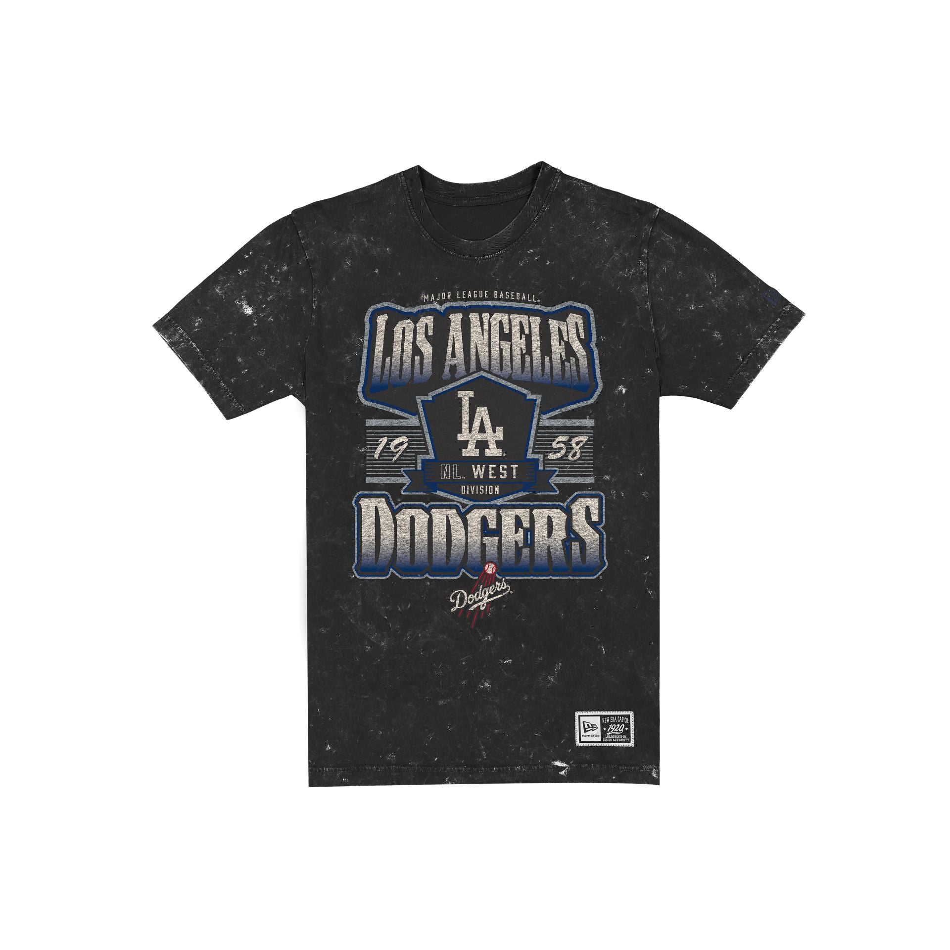 Los Angeles Dodgers Throwback Washed Graphic Black T-Shirt