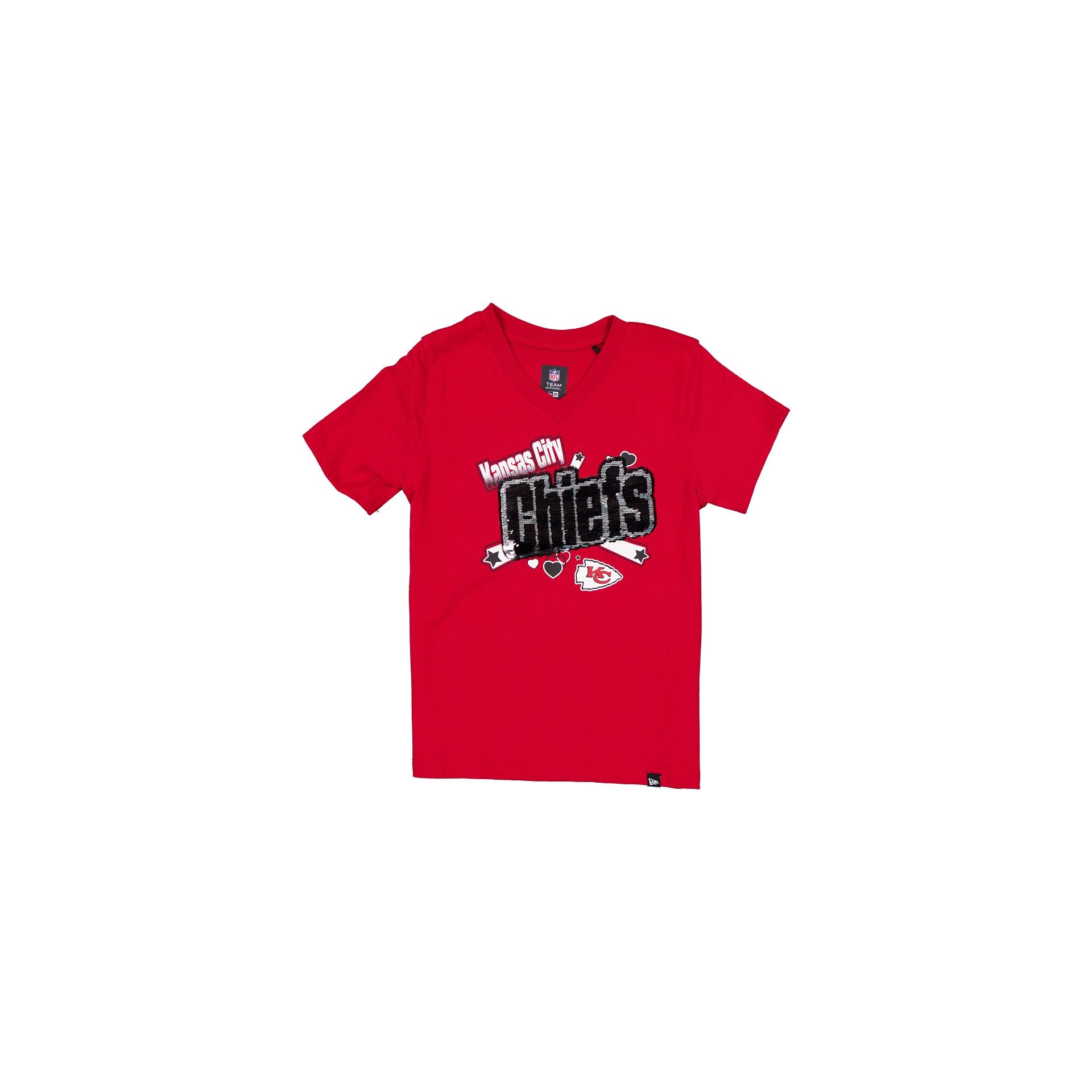 Kansas City Chiefs Girls Sequin Wordmark T-Shirt