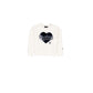 New York Yankees Girls Sequin Heart Chrome White Crewneck