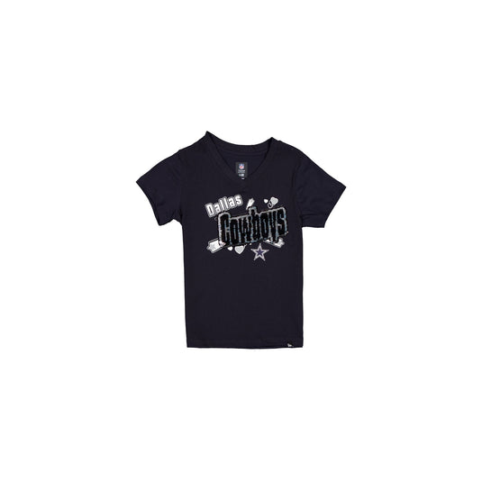 Dallas Cowboys Girls Sequin Wordmark T-Shirt