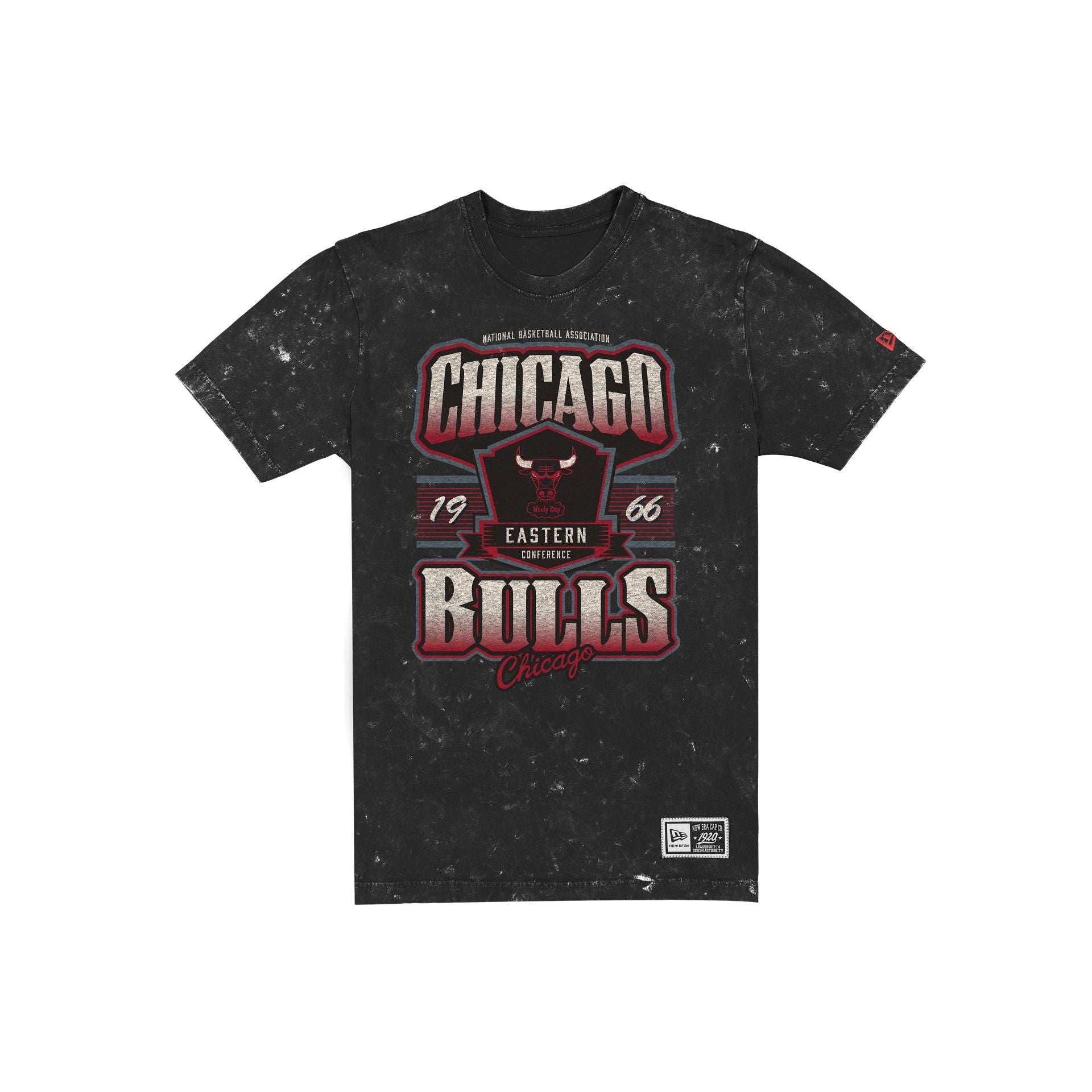 Chicago Bulls Throwback Washed Graphic Black T-Shirt