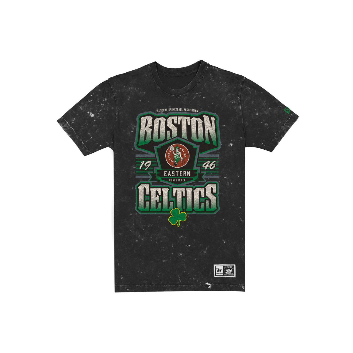 Boston Celtics Throwback Washed Graphic Black T-Shirt