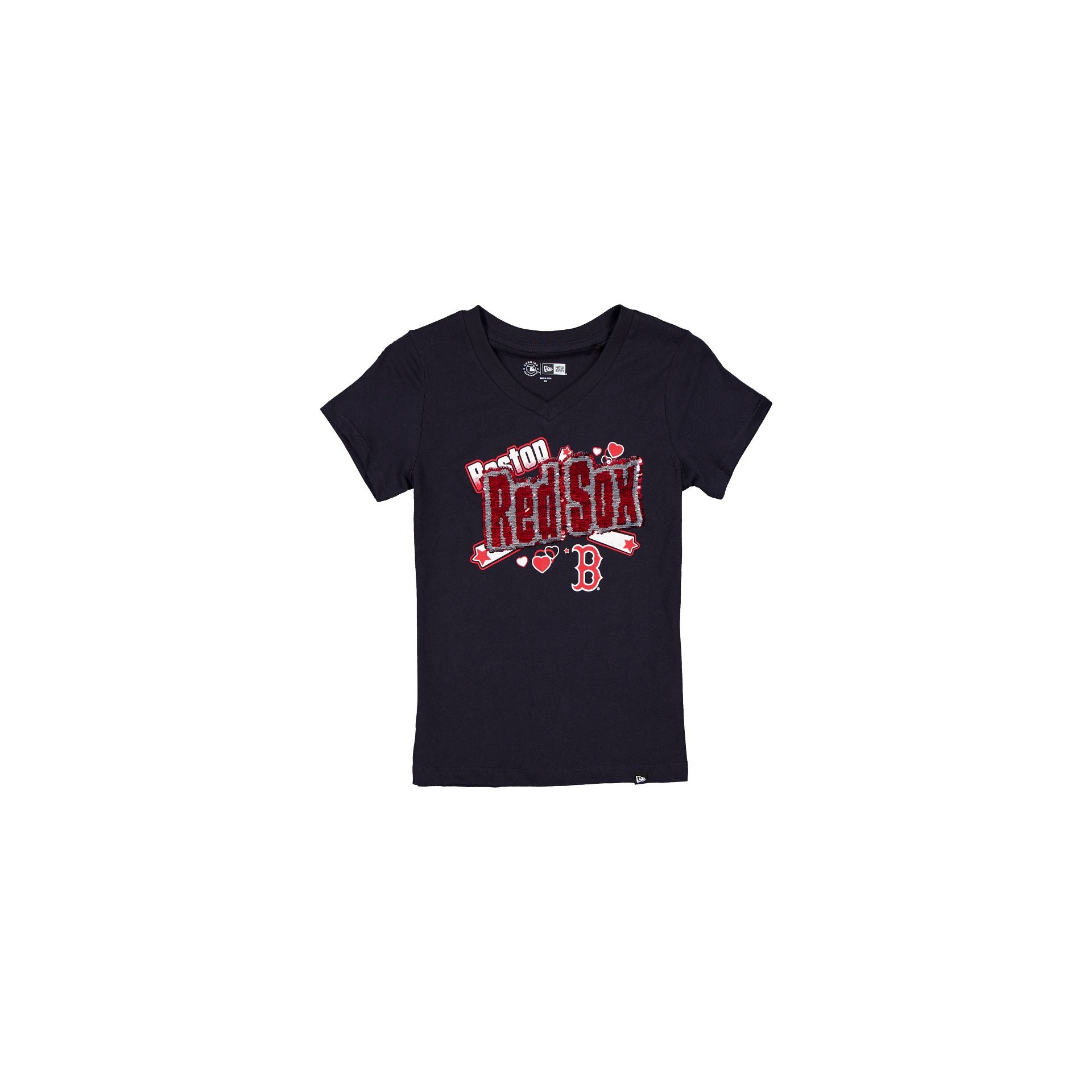Boston Red Sox Girls Sequin Wordmark T-Shirt