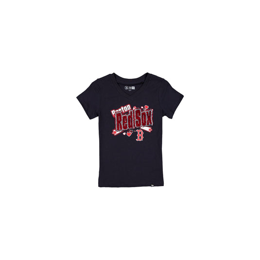 Boston Red Sox Girls Sequin Wordmark T-Shirt