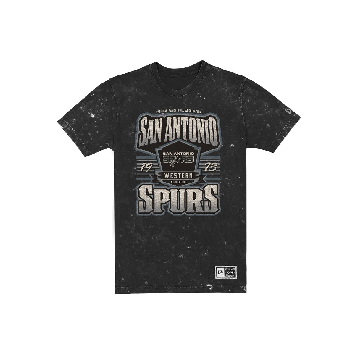 San Antonio Spurs Throwback Washed Graphic Black T-Shirt