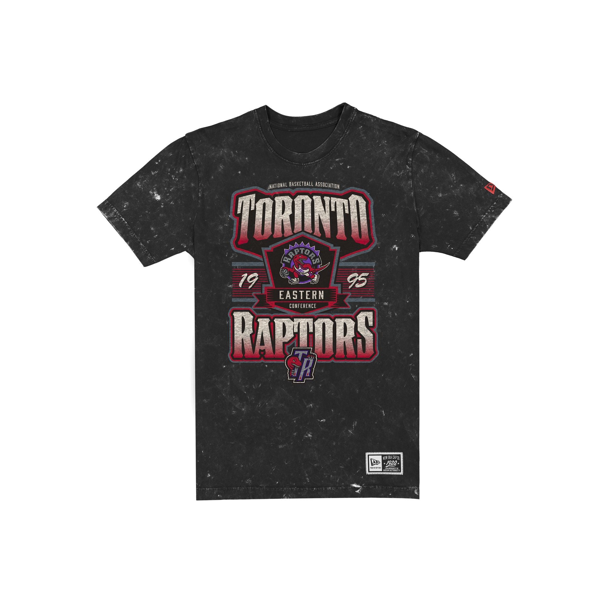 Toronto Raptors Throwback Washed Graphic Black T-Shirt