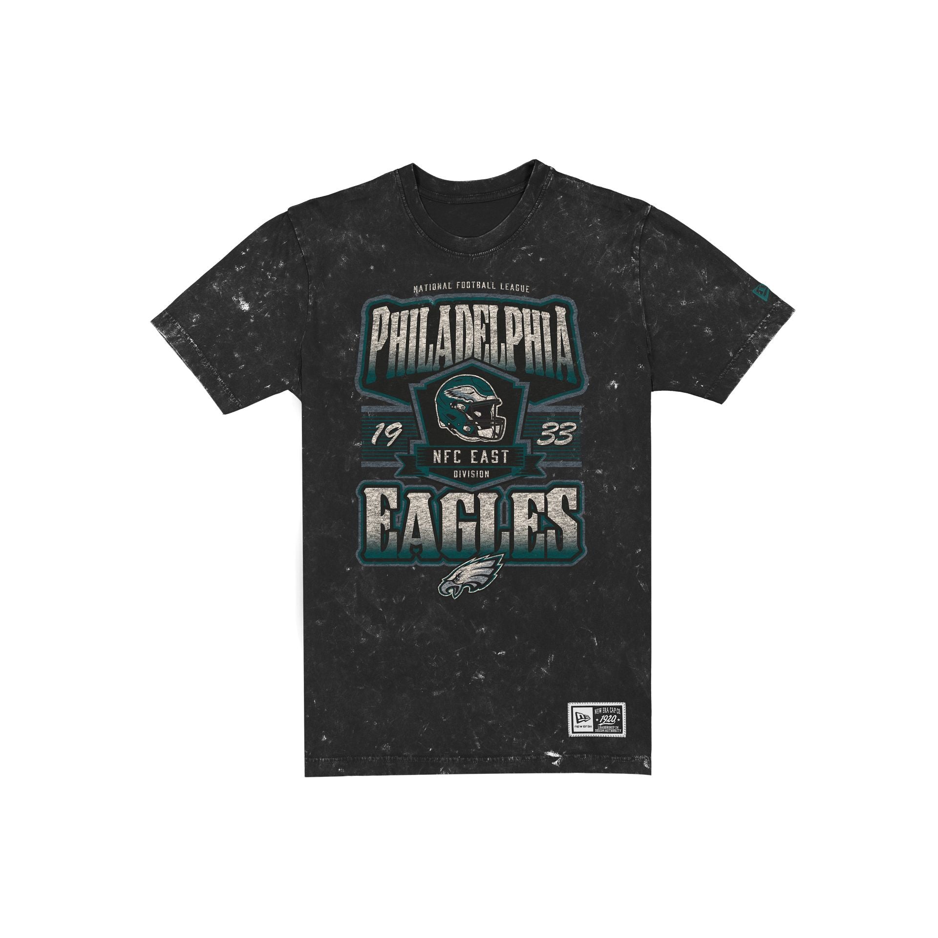 Philadelphia Eagles Throwback Washed Graphic Black T-Shirt