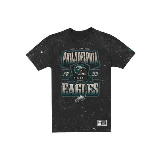 Philadelphia Eagles Throwback Washed Graphic Black T-Shirt