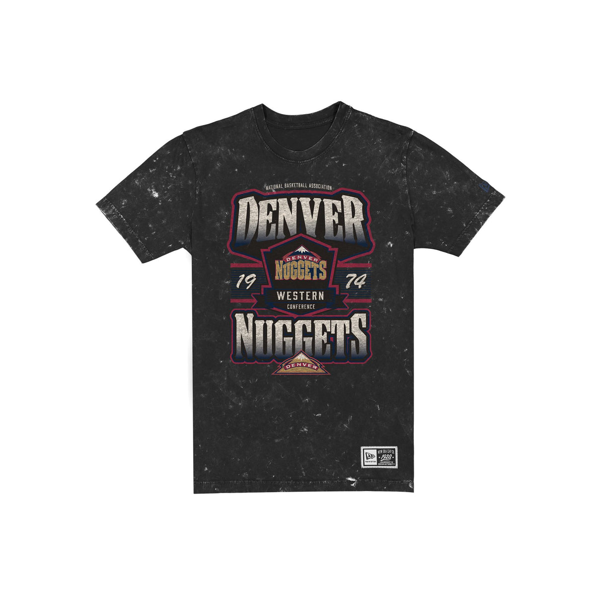 Denver Nuggets Throwback Washed Graphic Black T-Shirt
