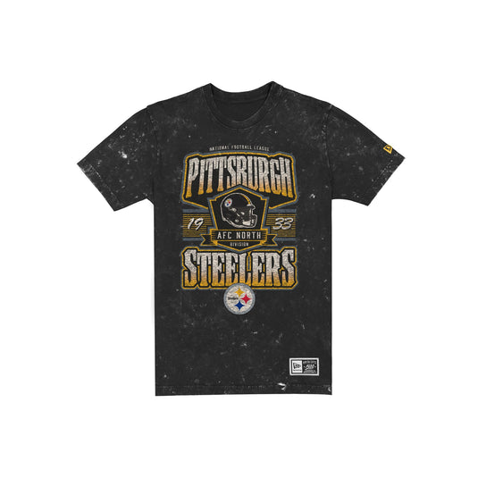 Pittsburgh Steelers Throwback Washed Graphic Black T-Shirt
