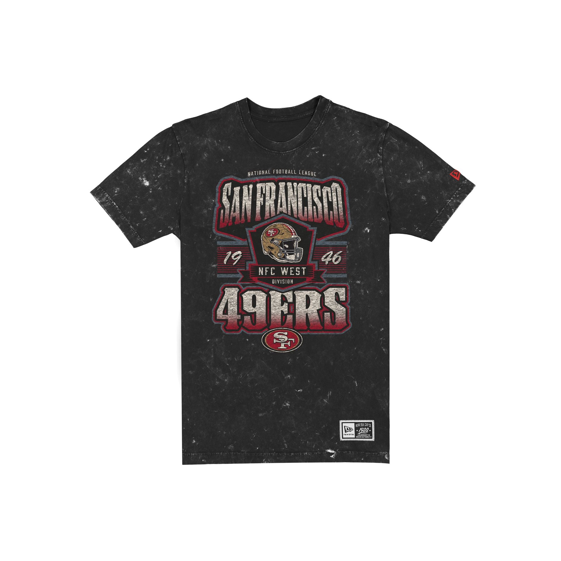 San Francisco 49ers Throwback Washed Graphic Black T-Shirt