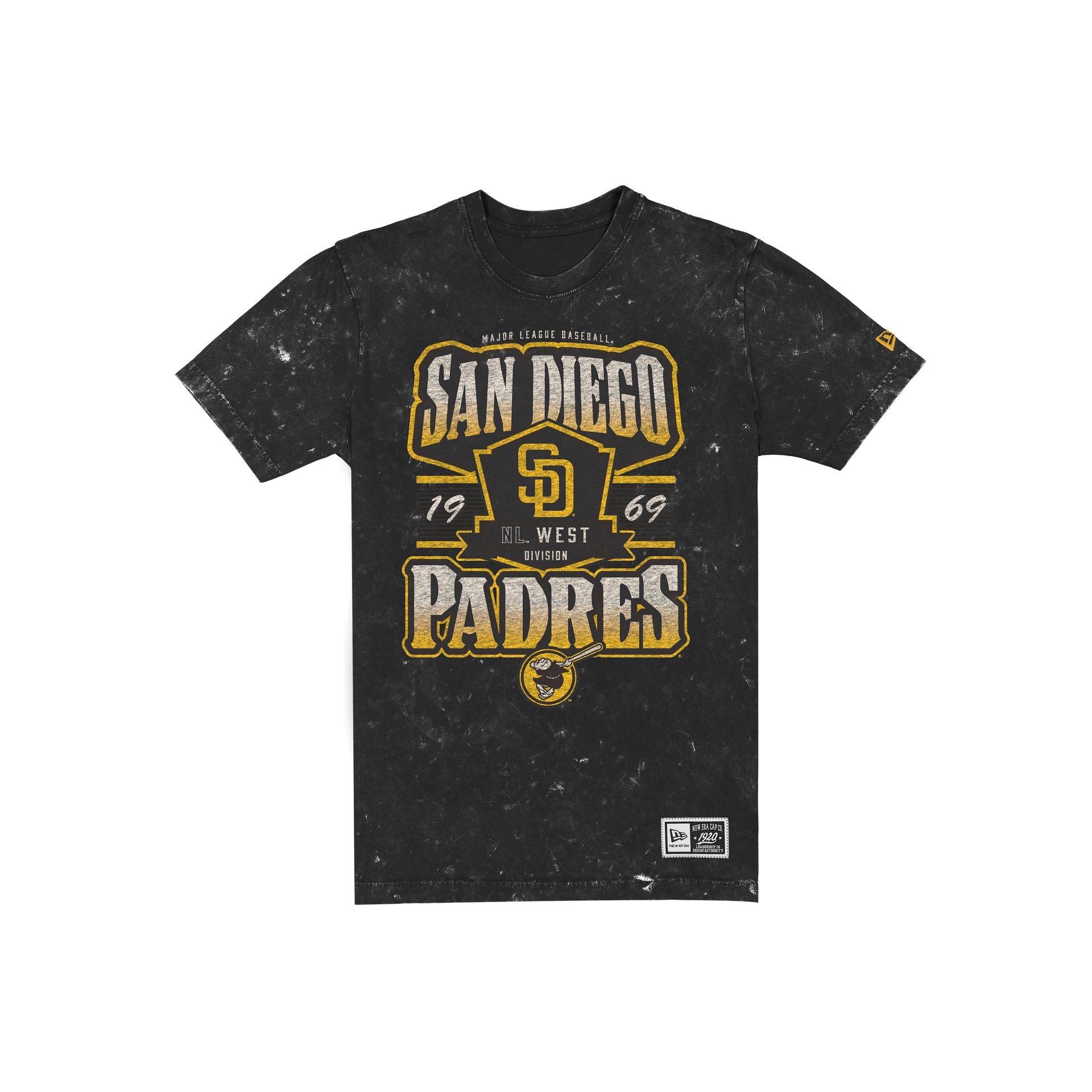 San Diego Padres Throwback Washed Graphic Black T-Shirt