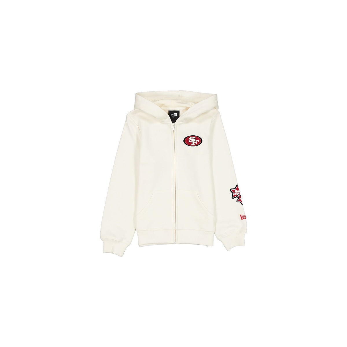 San Francisco 49ers Girls Chrome White Full-Zip Hoodie